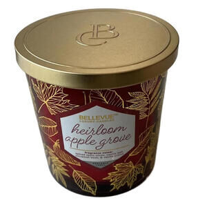 Bellevue 12oz Luxury Soy Candle with Essential Oils Heirloom Apple Grove Scent